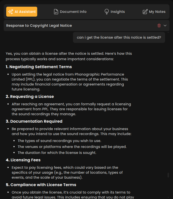 Ensure Compliance Chart